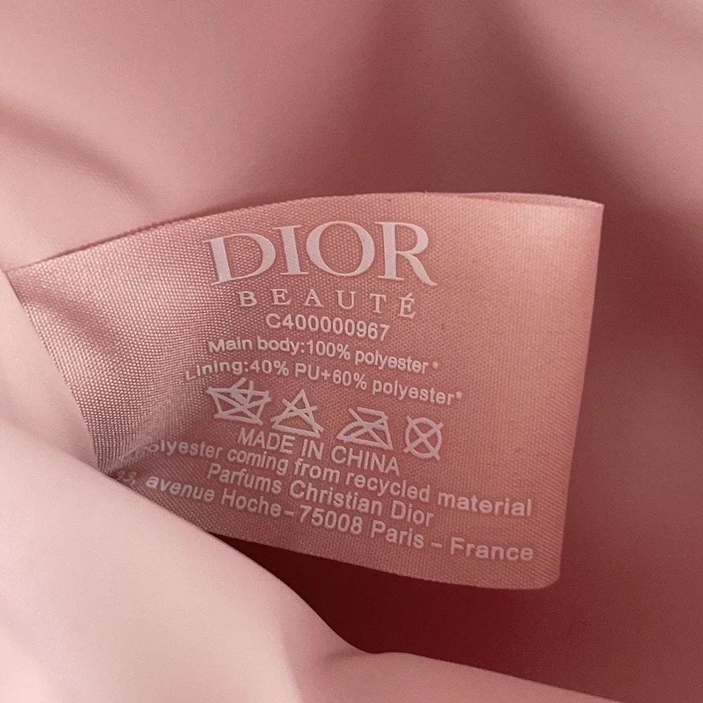 Dior Beauté Cosmetic Makeup Bag Pouch Pink Mesh Designer Luxury Pastel